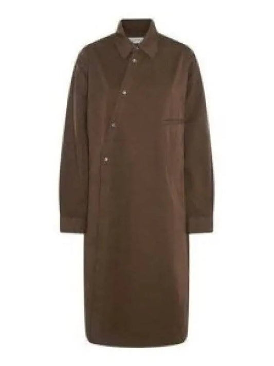 Asymmetric Shirt Midi Dress Dark Tobacco - LEMAIRE - BALAAN 2