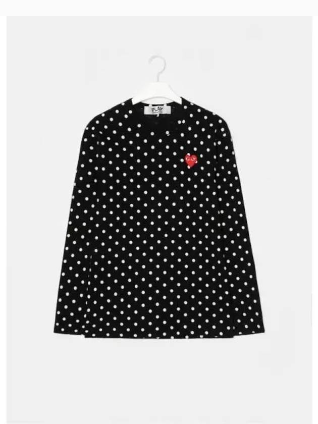 Unisex Red Heart Waffen Polka Dot T Shirt Black White Domestic Product GM0024080693479 - COMME DES GARCONS PLAY - BALAAN 1