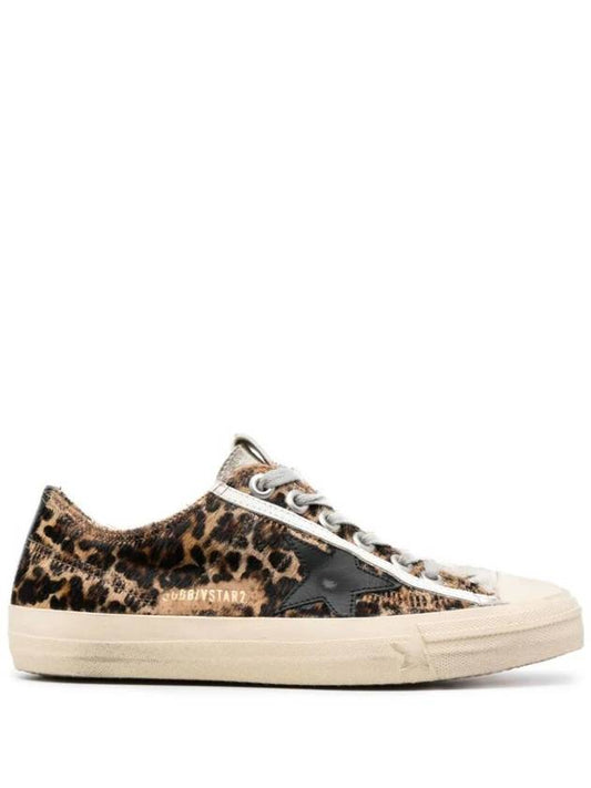 Leopard Print Lace-Up Low-Top Sneakers Brown - GOLDEN GOOSE - BALAAN 1