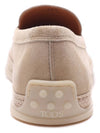 Logo Suede Loafers Beige - TOD'S - BALAAN 5