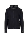 Lens Wappen Soft Neck Zip Up Hoodie Black - CP COMPANY - BALAAN 1