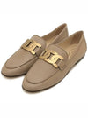 Kate Metal Logo Leather Loafers Beige - TOD'S - BALAAN 3