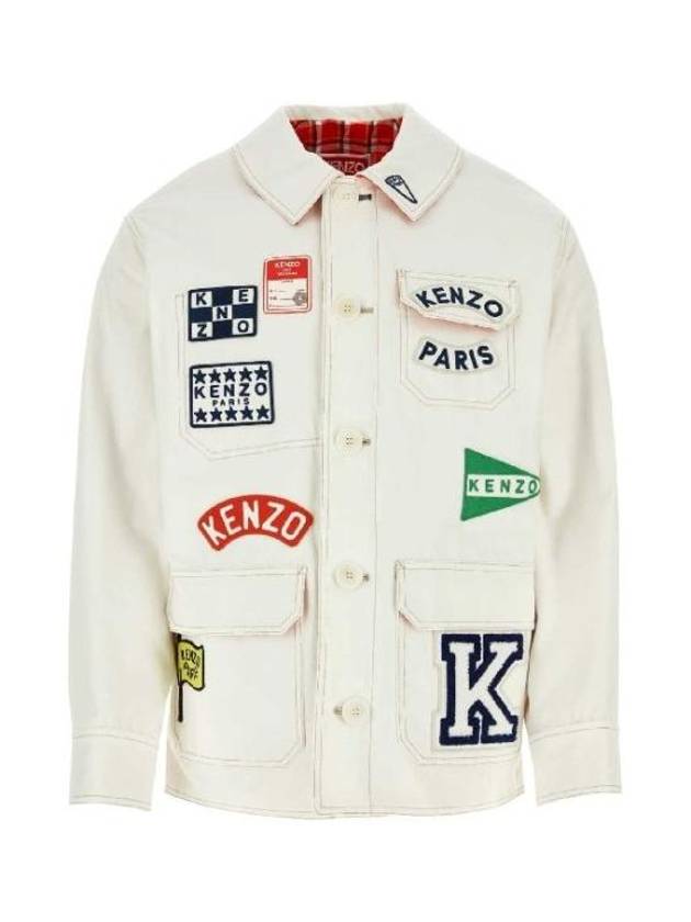 Women's Sailor Workwear Cotton Jacket White - KENZO - BALAAN 2