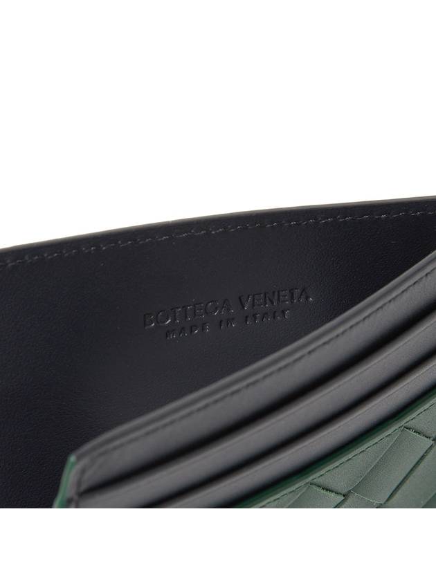 Intrecciato Two-Tone Card Wallet Black Green - BOTTEGA VENETA - BALAAN 6