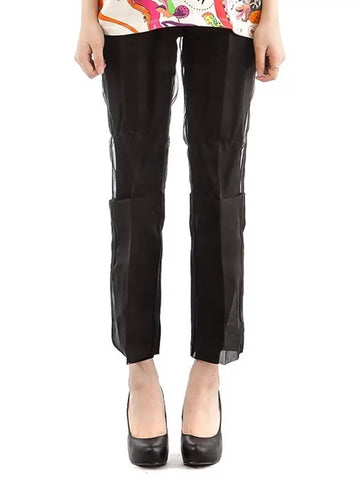 Opale See Through Silk Slacks Black - MAX MARA - BALAAN 1