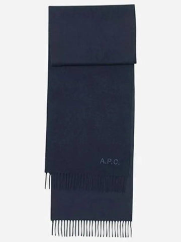 F W embroidered logo Brody muffler dark navy WOAFE M15171 - A.P.C. - BALAAN 1