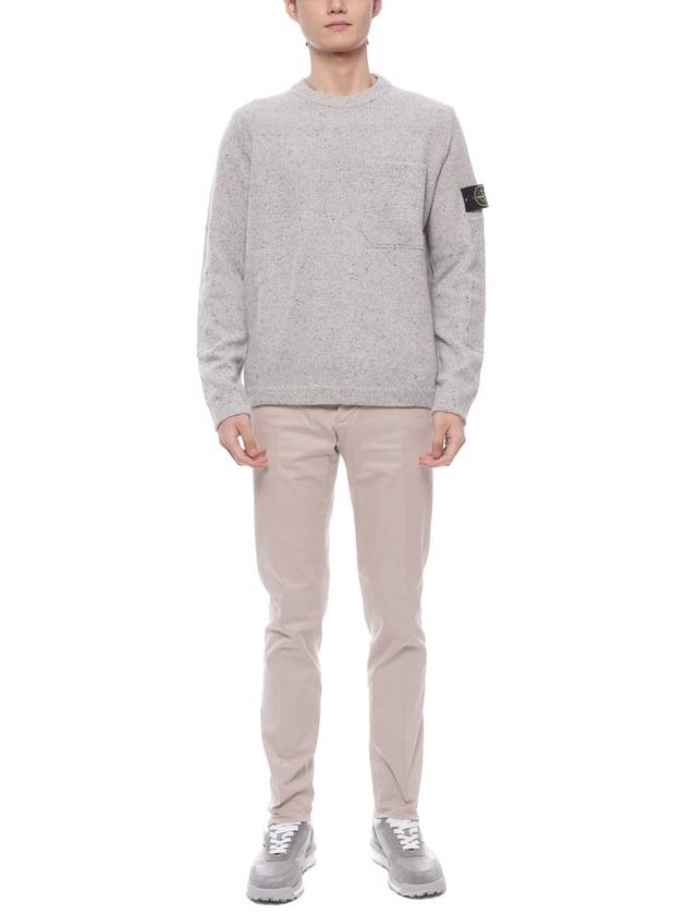 Speckle Crew Neck Knit Top Grey - STONE ISLAND - BALAAN 4