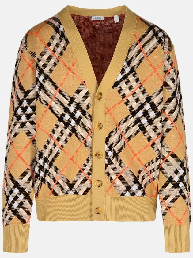 Check Wool Mohair Blend Cardigan Sand - BURBERRY - BALAAN 2