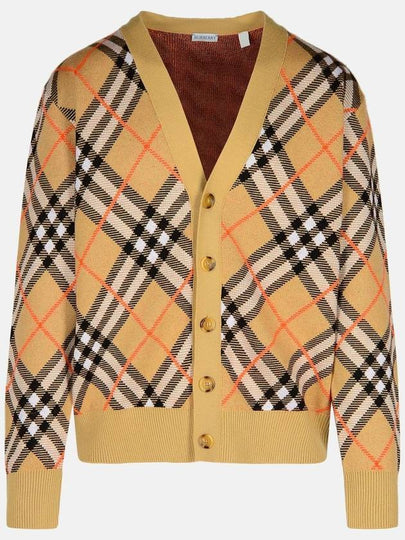 Check Wool Mohair Blend Cardigan Sand - BURBERRY - BALAAN 2