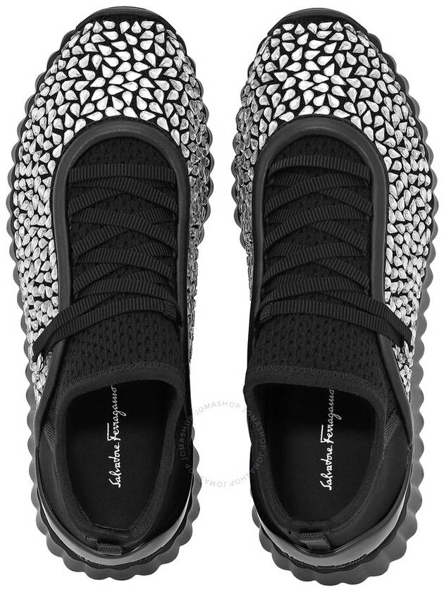 Salvatore crystal detail slip-on low-top sneakers black - SALVATORE FERRAGAMO - BALAAN 4