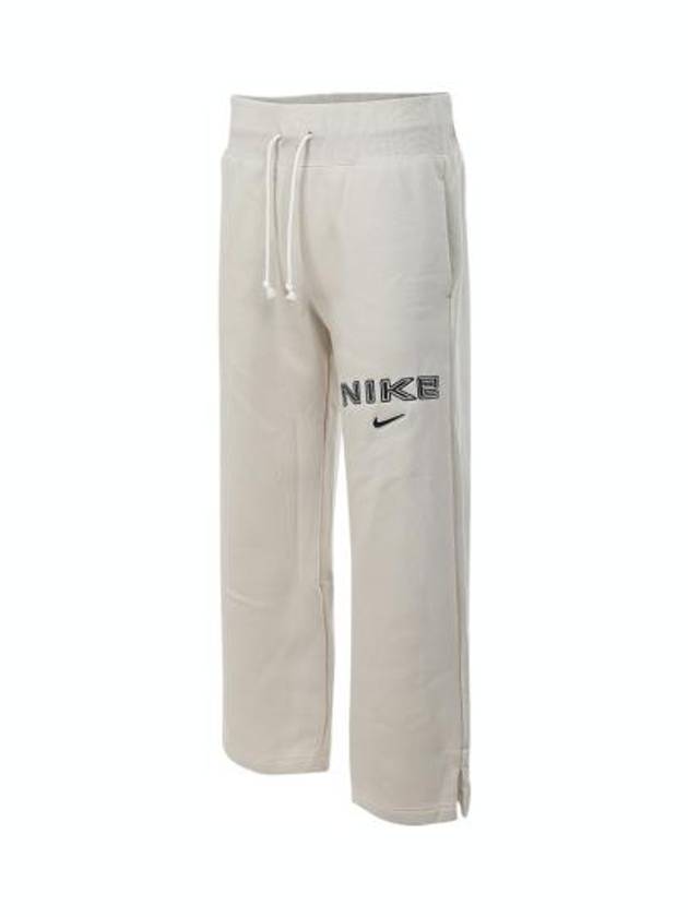 Sportswear Phoenix Fleece High Waist Logo Wide Pants Light Orewood White - NIKE - BALAAN 2