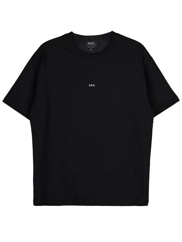 Men's Kyle Logo Print Cotton Jersey Short Sleeve T-Shirt  Black - A.P.C. - BALAAN 2