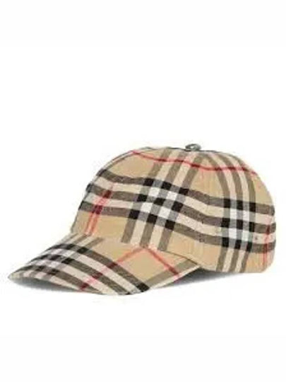 Check Cotton Ball Cap Beige - BURBERRY - BALAAN 2