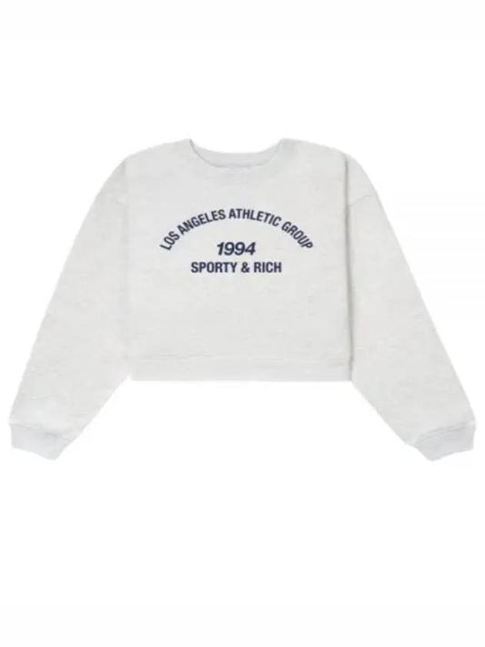 LA Athletic Group Crewneck Heather GrayNavy CR1025HG 19 Sweatshirt - SPORTY & RICH - BALAAN 1