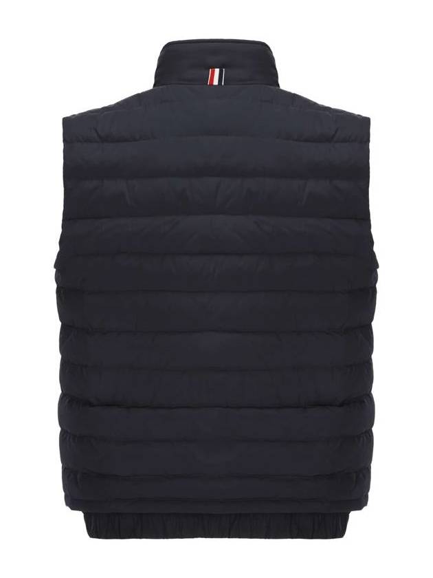 4 Bar Poly Twill Down Vest Navy - THOM BROWNE - BALAAN 3