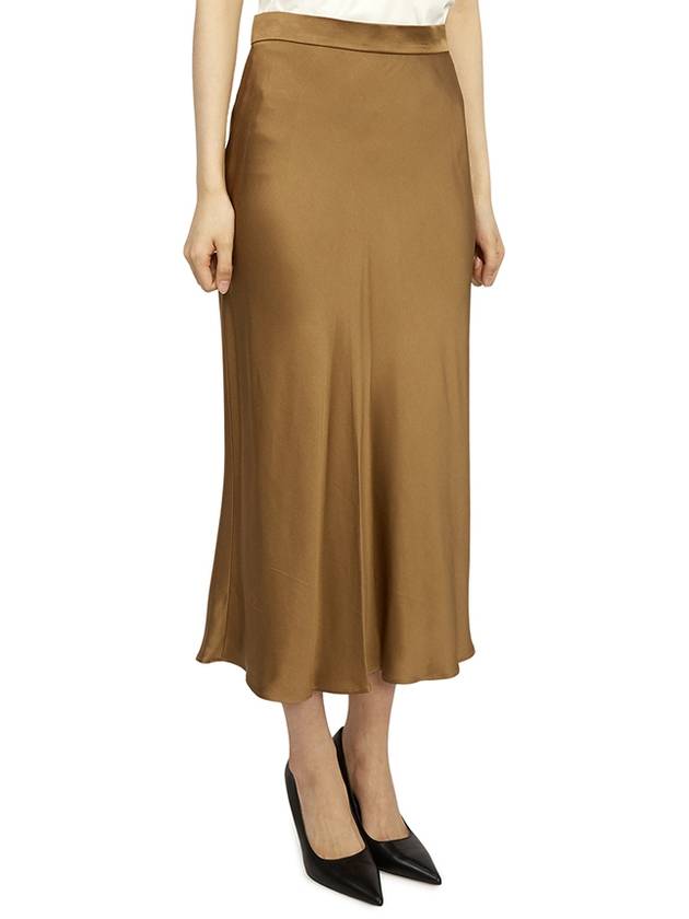 Women's Zurlo Envers Satin A Line Skirt Camel - MAX MARA - BALAAN 4