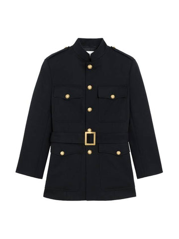 Saharienne Wool Military Jacket Black - CELINE - BALAAN 1