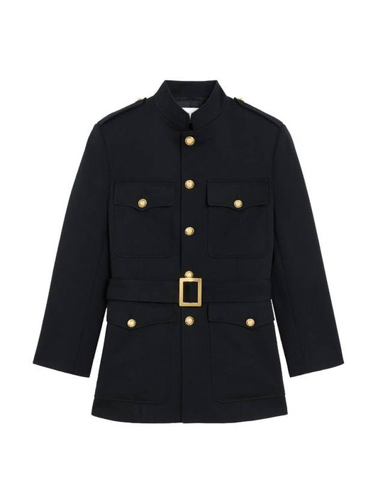 Saharienne Wool Military Jacket Black - CELINE - BALAAN 1