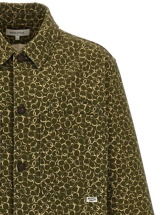 Floral Print Over Long Sleeve Shirt Green - MAISON KITSUNE - BALAAN 4