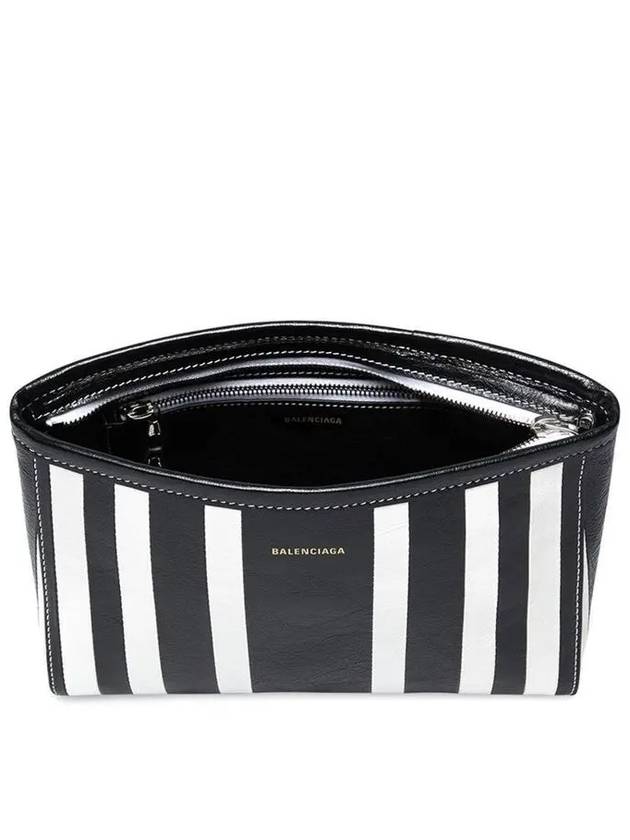 Barbes Striped Zipper Clutch Bag Black - BALENCIAGA - BALAAN 6