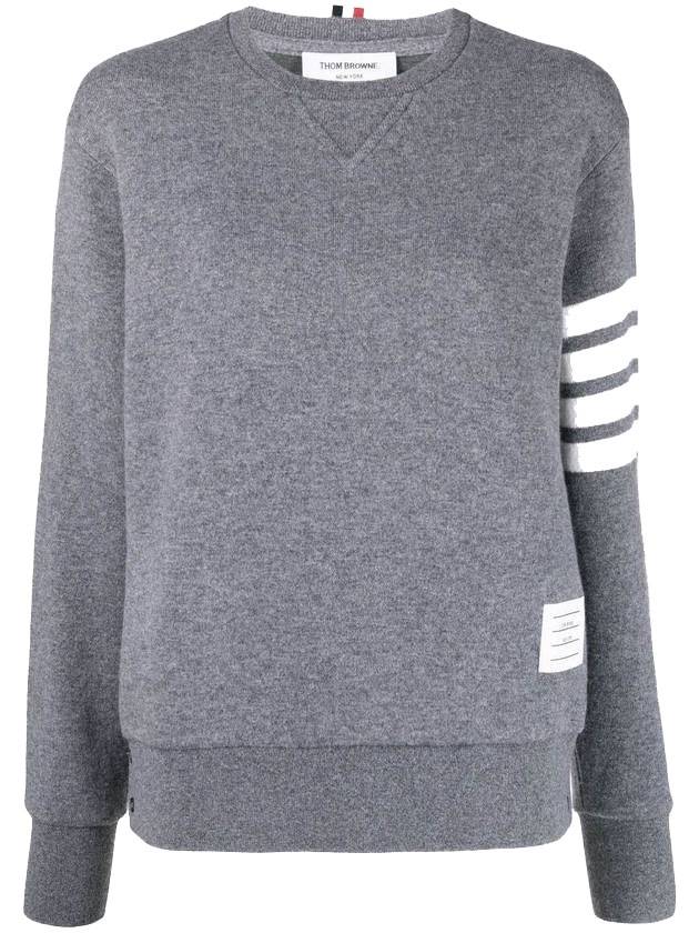 diagonal armband striped sweatshirt gray - THOM BROWNE - BALAAN.