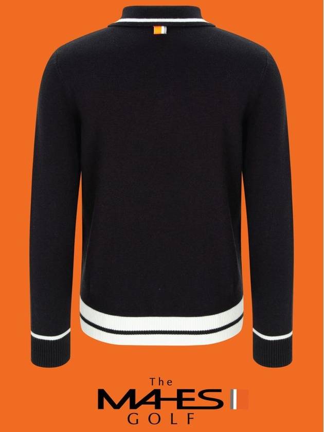 Knit Sweater Orange Label Chic Black Half Zip Up Collar Knit GN40388 - MAHES - BALAAN 2