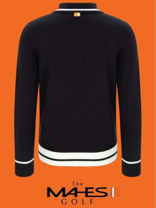 Knit Sweater Orange Label Chic Black Half Zip Up Collar Knit GN40388 - MAHES - BALAAN 2