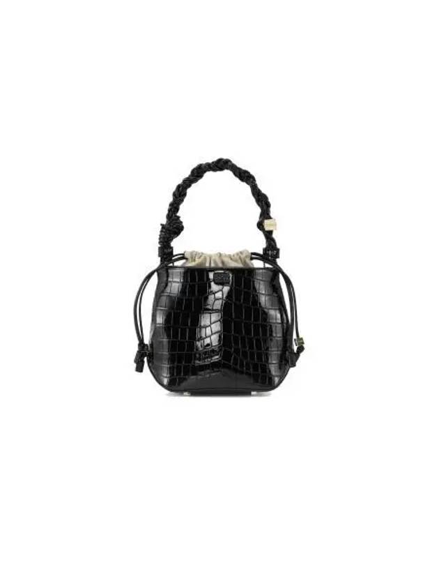 Bou Leather Bucket Bag Black - GANNI - BALAAN 2