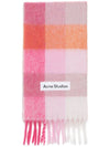 Check Muffler Scarf Pink Fuchsia White CA0084 - ACNE STUDIOS - BALAAN 1