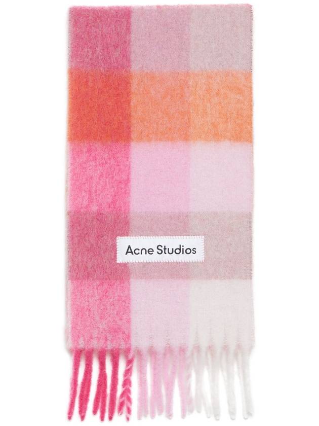 Check Muffler Scarf Pink Fuchsia White CA0084 - ACNE STUDIOS - BALAAN 1