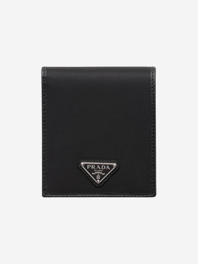 Triangle Logo Re-Nylon Half Wallet Black - PRADA - BALAAN 2