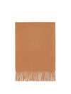 Embroidered Logo Fringe Cashmere Scarf Dark Camel - MULBERRY - BALAAN 1