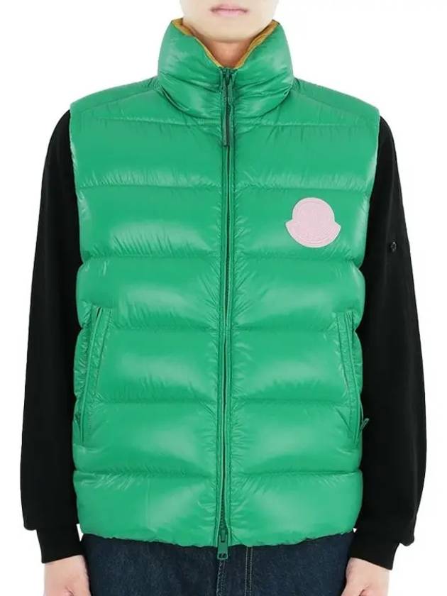 24 S S Men's PARKE Logo Patch Padded Vest Green 1A00079 595GJ 850 - MONCLER - BALAAN 1