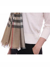 Check Wool Silk Scarf Beige - BURBERRY - BALAAN 6