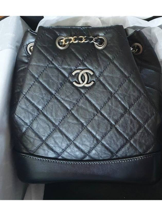 Small Gabrielle Backpack Aged Calfskin Gold Silver Black - CHANEL - BALAAN 2