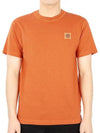 Pisato Effect Logo Patch Short Sleeve T-Shirt Orange - STONE ISLAND - BALAAN 3