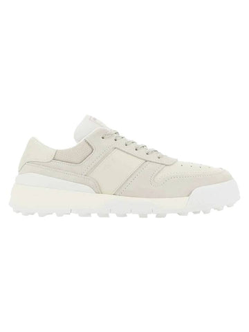 Suede Smooth Leather Low Top Sneakers White - TOD'S - BALAAN.