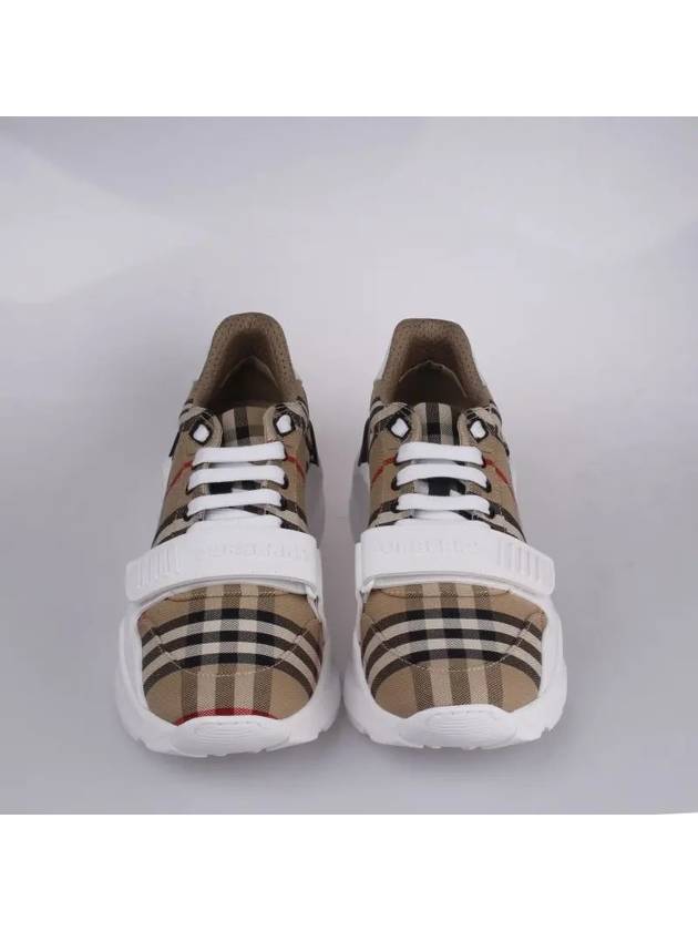 Vintage Check Suede Leather Sneakers Archive Beige - BURBERRY - BALAAN 4