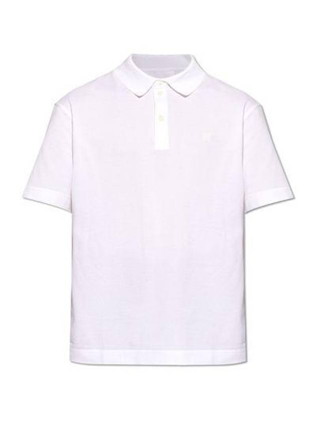 Embroidered Logo Cotton Polo Shirt White - GIVENCHY - BALAAN 2