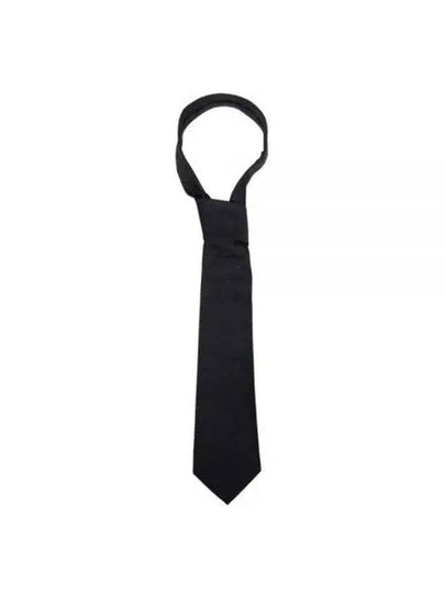 Stripe Silk Blend Necktie Black - SAINT LAURENT - BALAAN 2