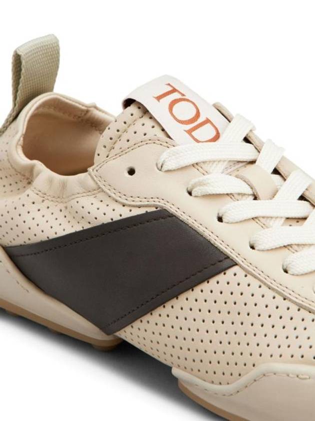 Logo Applique Leather Low Top Sneakers Beige - TOD'S - BALAAN 6