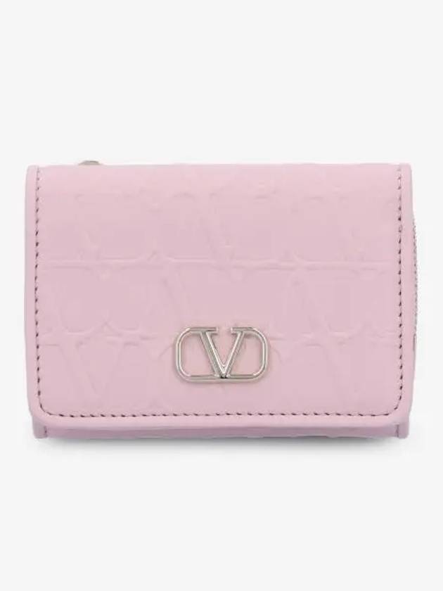 Twill Iconograph Half Wallet Rose - VALENTINO - BALAAN 2