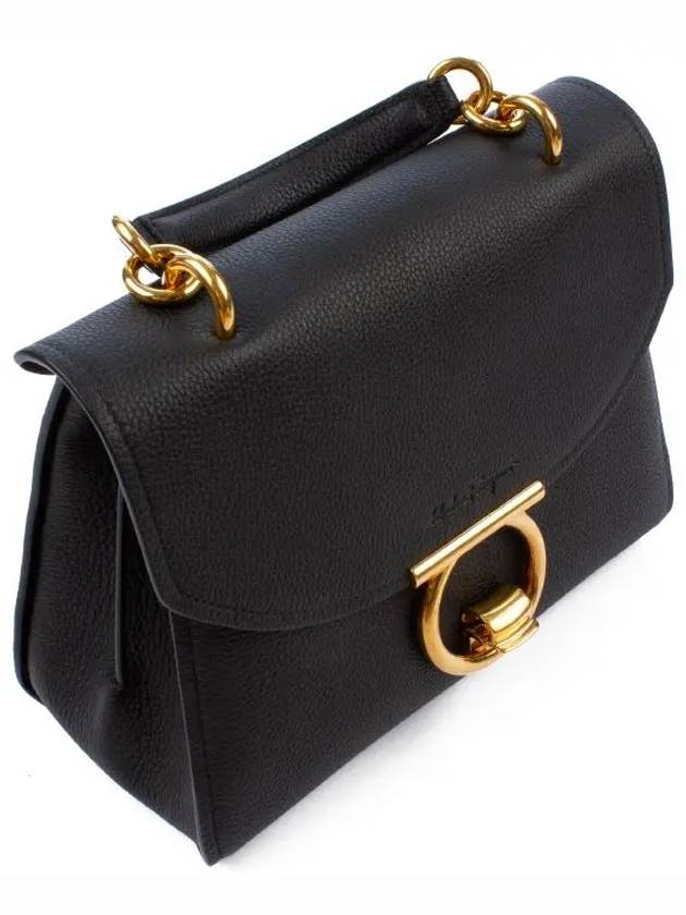 Gancini Small Tote Bag Black - SALVATORE FERRAGAMO - BALAAN 7