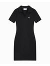 JEANS Women s Black Polo Collar Lip Dress J223724 BEH - CALVIN KLEIN - BALAAN 1