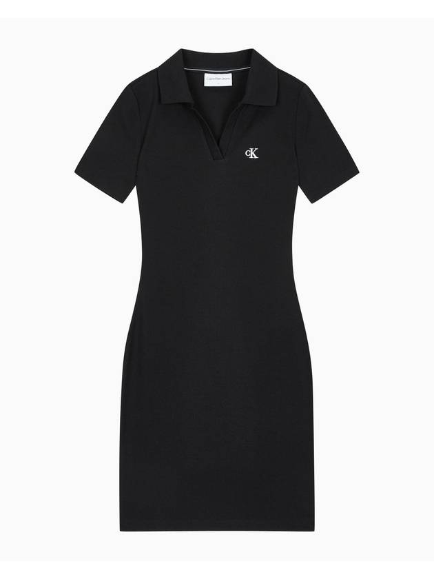 JEANS Women s Black Polo Collar Lip Dress J223724 BEH - CALVIN KLEIN - BALAAN 1