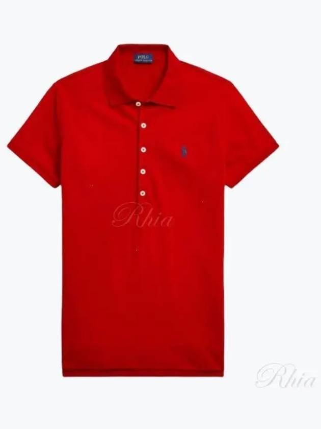 Women's Julie Embroidered Logo Short Sleeve Polo Shirt Red - POLO RALPH LAUREN - BALAAN 2