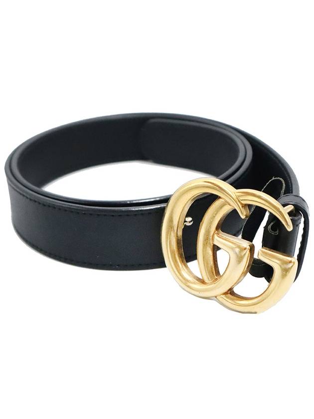 Gucci 414516 Black Leather Gold Plated Double G Buckle GG Marmont Men s Belt 85 - GUCCI - BALAAN 6