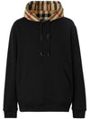 Check Hood Cotton Hoodie Black - BURBERRY - BALAAN 2