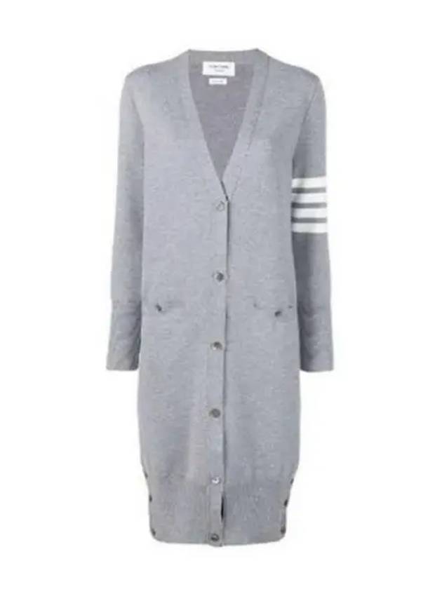 Milano Fine Merino Cardigan Light Grey - THOM BROWNE - BALAAN 2