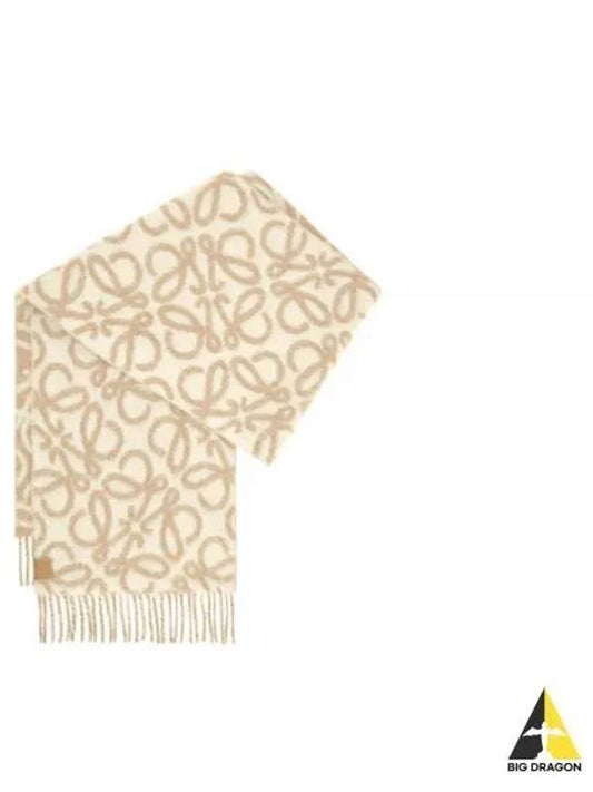 Anagram Scarf Beige White - LOEWE - BALAAN 2